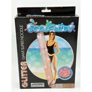 PoolCandy Glitter Giant Super Noodle Rose Gold 72" Inflatable With Holographic G